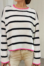 Striped Crew Neck  Sweater