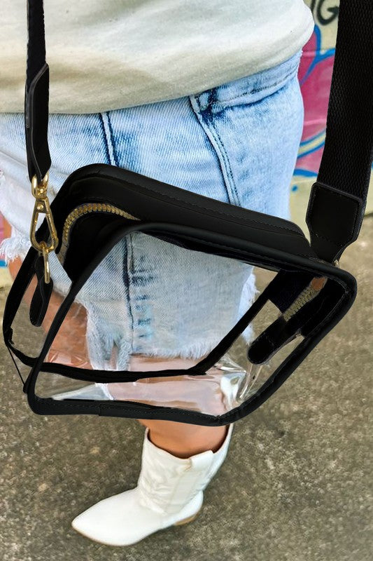 Transparent Crossbody Bag (Black)