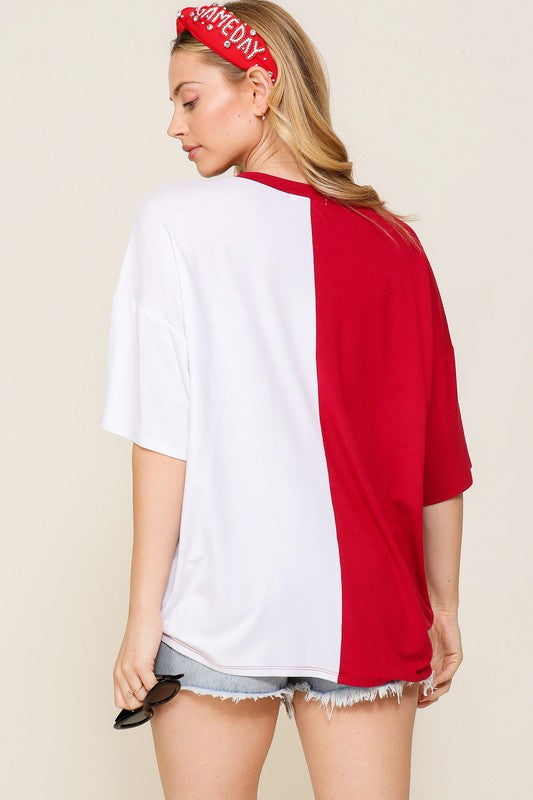 Game Day Knit Top (Crimson)