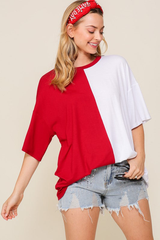 Game Day Knit Top (Crimson)