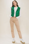 Cropped Puffer Vest (Green)
