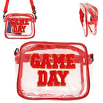 Transparent Crossbody Game Day Bag (Red)