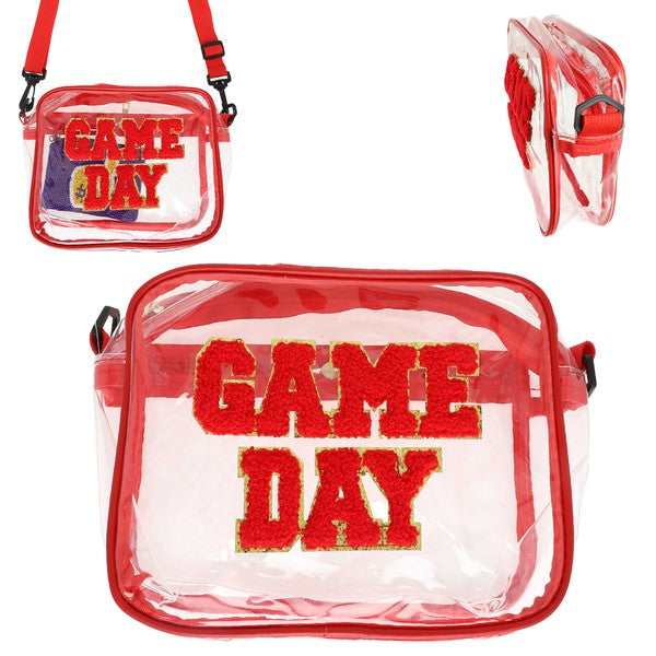 Transparent Crossbody Game Day Bag (Red)