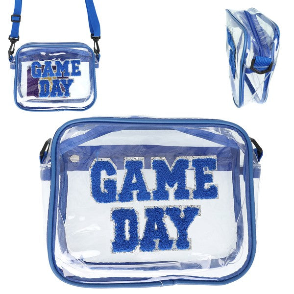 Transparent Crossbody Game Day Bag (Blue)