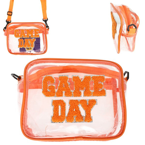 Transparent Crossbody Game Day Bag (Orange)