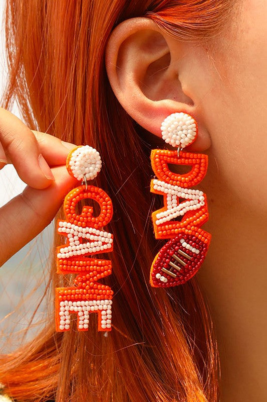 Game Day Earrings (Orange)