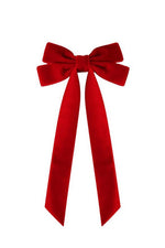 Velvet Bow Hair Clip (Red)