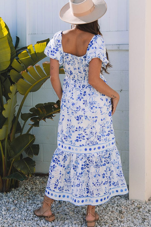 Floral Print Square Neck Dress