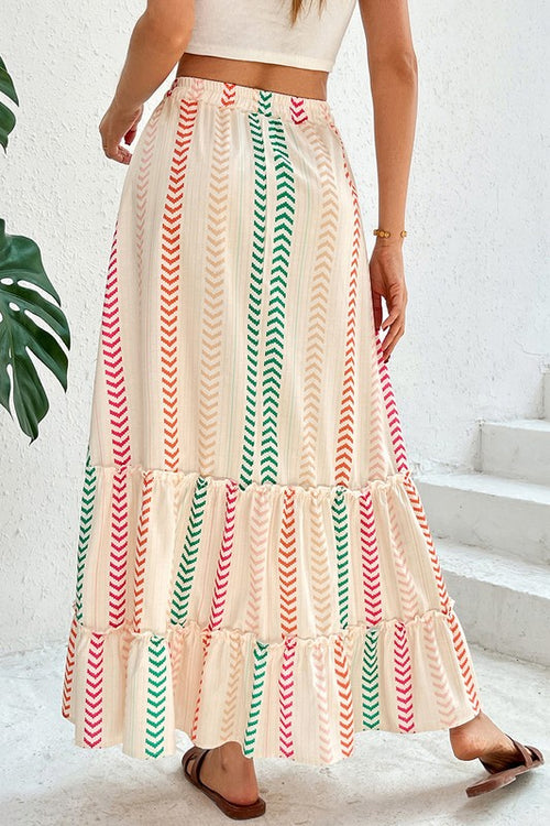 Striped Boho Maxi Skirt