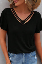 Crisscross V-Neck Top