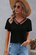 Crisscross V-Neck Top