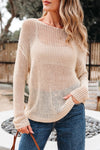 Crochet Hollow Knit Sweater (Tan)