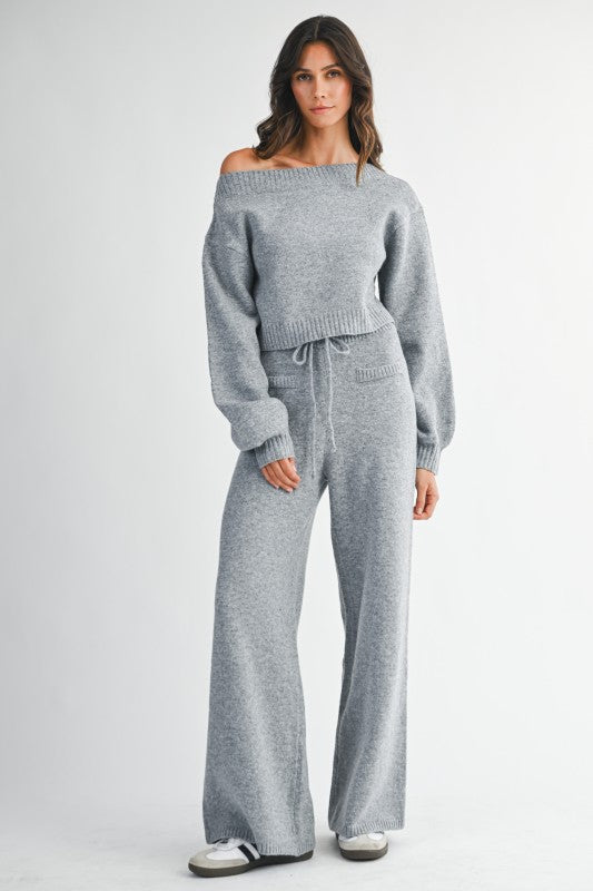 Two Piece Sweater Set (Grey)