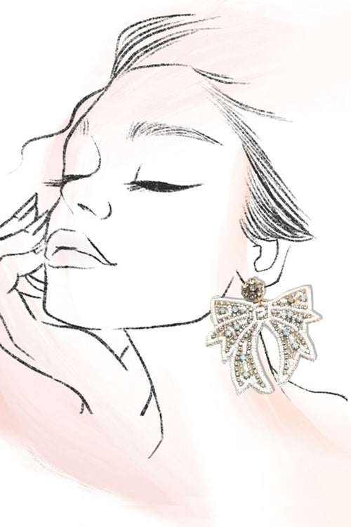 Beaded Bow Earrings