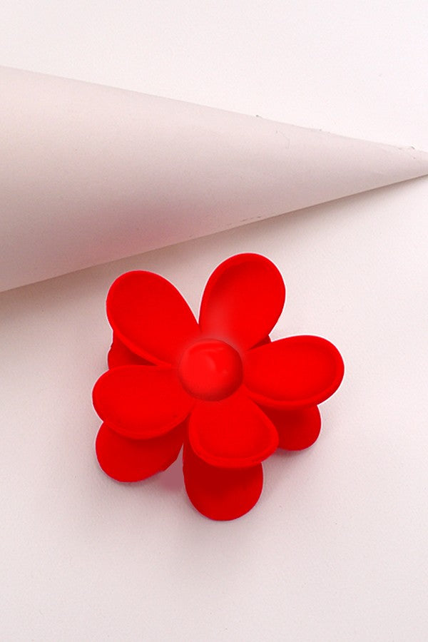 Oversized Flower Claw Clip (Red)