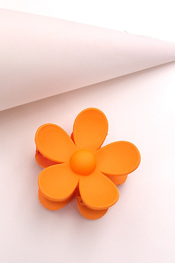 Oversized Flower Claw Clip (Orange)