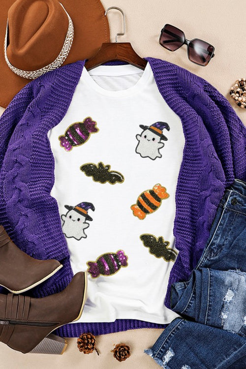 Halloween Sequined Patch Tee