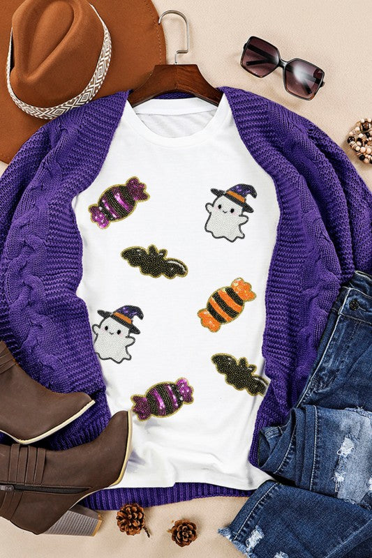 Halloween Sequined Patch Tee