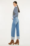 Mid Rise Wide Leg Cropped Jean