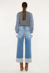 Mid Rise Wide Leg Cropped Jean
