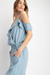 Ruffled Demin Jumpsuit