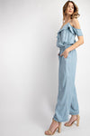 Ruffled Demin Jumpsuit