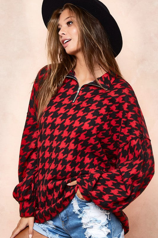 Houndstooth Pullover