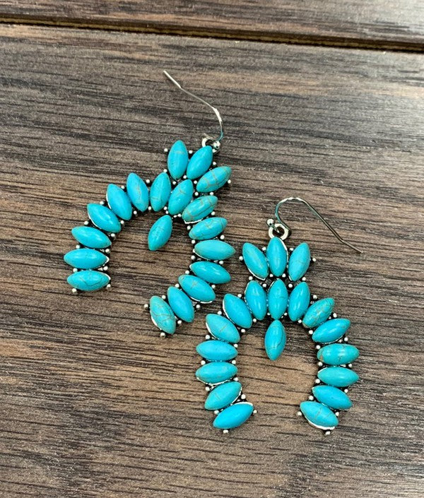 Squash Blossom Earrings (Turquoise)