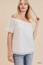 Off the Shoulder Eyelet Top