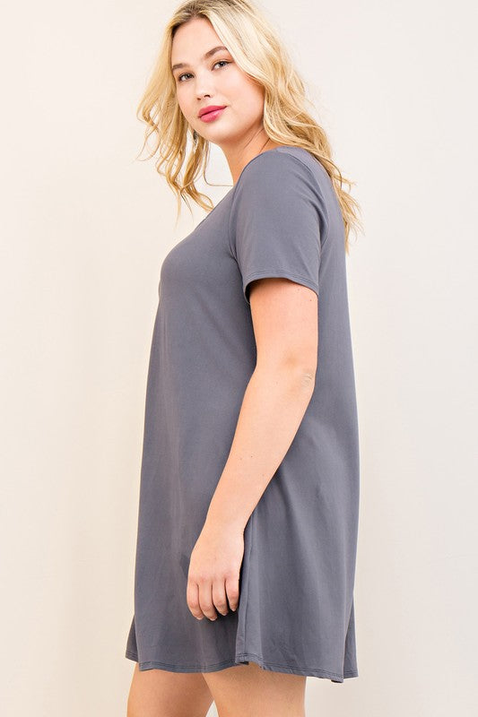 Modal Shirt Dress (Grey)